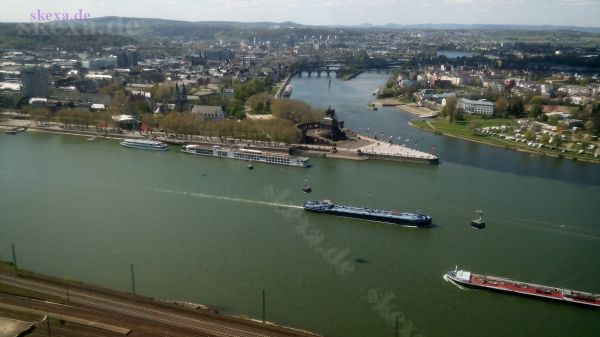 Koblenz - Panoramablick mit Deutschem Eck
2015 [2015_Koblenz_20150418_140108_panorama] Blick von Ehrenbreitstein 
